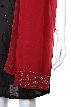 Beaded Bottom Edge Floral Print Scarf — in closeup