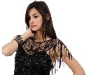 Butterfly Design Beaded Collar Scarf — in alternative image