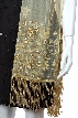 Gold Hand Beaded Shawl — in closeup