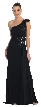 One Shoulder Sequined Leaves Floor Length Formal Prom Dress