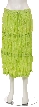 Knee Length Crinkled Lime Green Skirt