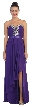 Strapless Ruffled Overlay Beaded Long Formal Evening Dress