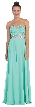 Strapless Rhinestones Empire Bust Formal Evening Dress — in Mint