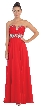 Strapless Rhinestones Empire Bust Formal Evening Dress — in Red