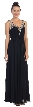 V-Neck Bejeweled Bust & Shoulders Long Formal Evening Dress