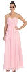 V-Neck Mesh Shoulders Shirred Bust Long Bridesmaid Dress