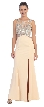 Rhinestones Mesh Top Flared Skirt Long Prom Dress — in Champaign