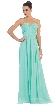 Strapless Shirred Bust Long Formal Bridesmaid Dress — in Mint