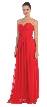 Strapless Shirred Bust Long Formal Bridesmaid Dress — in Red
