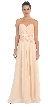 Strapless Pleated Bust Bow Waist Long Bridesmaid Dress — in Champaign