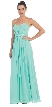 Strapless Pleated Bust Bow Waist Long Bridesmaid Dress — in Mint