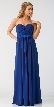 Strapless Pleated Bust Bow Waist Long Bridesmaid Dress