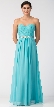 Strapless Floral Lace Bust Long Formal Bridesmaid Dress — in Tiffany Blue
