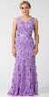 Floral Lace V-Neck Floor Length Formal Bridesmaid Dress