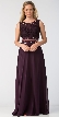 Mock Two Piece Lace Bodice Floor Length Prom Dress — in Black