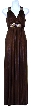 Broad Strapped  Halter Top Evening Dress — in Brown color