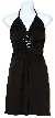 Halter Neck Party Dress with Front Keyhole — in Black