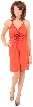 Halter Neck Party Dress with Front Keyhole — in Orange