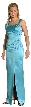 Satin Beaded Full Length Bridesmaid Dress — in Carribean Blue