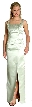 Satin Beaded Full Length Bridesmaid Dress — in Sage color