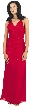 Beaded Formal Full Length Evening Dress — in Red color