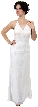 Beaded Formal Full Length Evening Dress — in White color