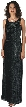 Metallic Poly Net Beaded Formal Dress — in Black/Silver color