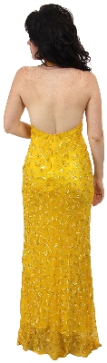 Halter-Neck Formal Prom Dress with Bare Back — back view
