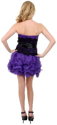 Multi Detailed Bubble Prom Dress — back view