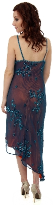 Asymmetric Beaded Formal Dress  — back view