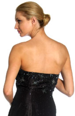 Beaded Mermaid Cut Style and Ruffled Prom Dress — back view