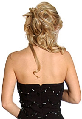 Ruffled Strapless Short Prom Dress — back view