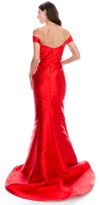 Off-Shoulder Mermaid Skirt Long Prom Pageant Dress — back view