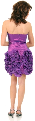 Short Flirty Ruffled Party Prom Dress — back view