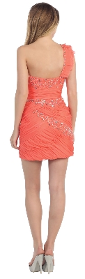 Beaded Bandage Design Short Party Prom Dress — back view