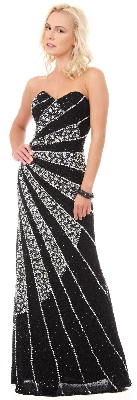 Embellished Sheath Gown with Geometric Design