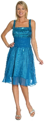 Parallel Beaded Broad Strapped Party & Prom Dress