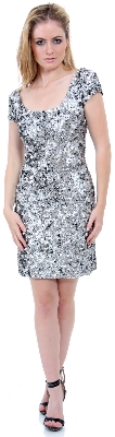 Fully Sequin Beaded Short Prom Dress