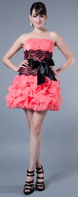 Multi Detailed Bubble Prom Dress