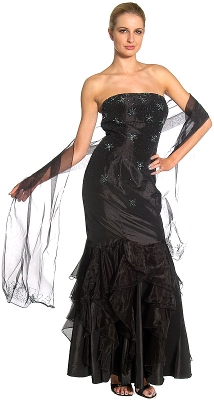 Beaded Mermaid Cut Style and Ruffled Prom Dress