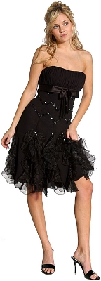 Ruffled Strapless Short Prom Dress