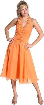 Miniature Flower Halter Short Prom Dress