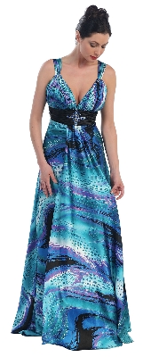 Empire Style Multi Color Full Length Formal Dress