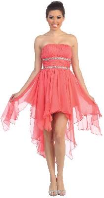 Elegant High-Low Prom Dress with Asymmetrical Hem