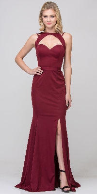 Cutout Sweetheart Neckline Long Fitted Formal Prom Dress