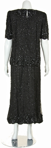 Two Piece Hand Beaded Dress Set — back view