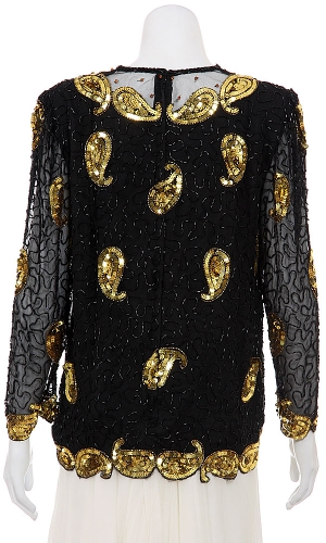 Golden Flares Hand Beaded Blouse — back view