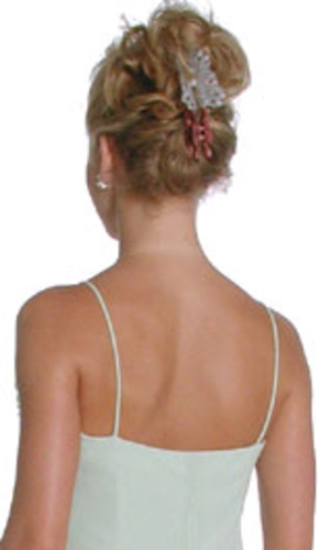 Wrap-Around and Flower Polychiffon Formal Dress — back view