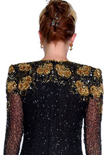 Long Sleeved Beaded Formal — back view