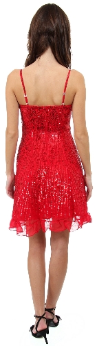 Sequin Glittered Prom Dress — back view